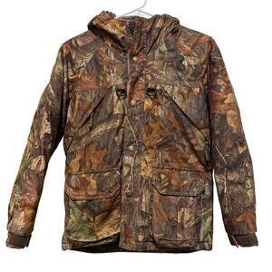 Cabela’s Jacket Youth Large Advantage Timber Camouflage Outdoors Hunting w/ hood